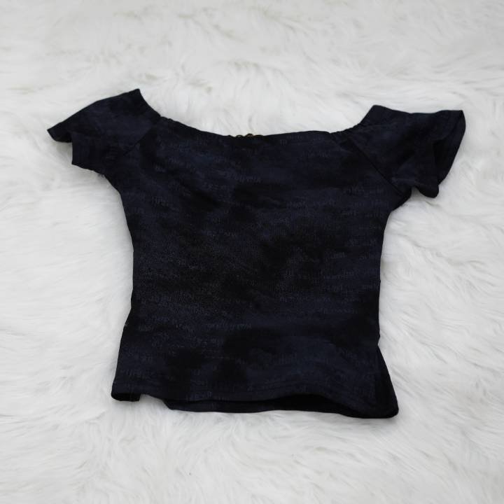 Black Ruched Hardware Heart Top - Image 2