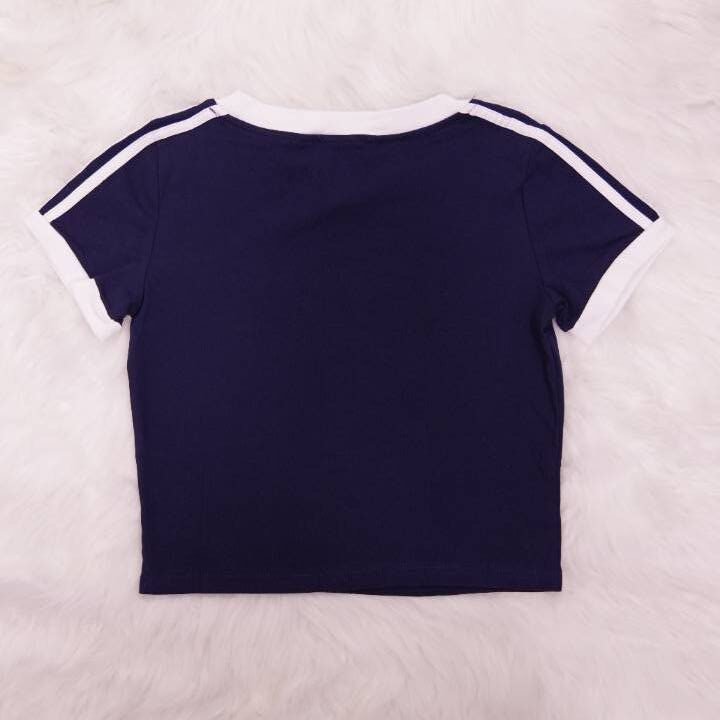 Deep Navy 'KELLYKITTE' Bow Ringer Crop - Image 3