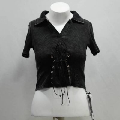Gothic Bind Polo Crop