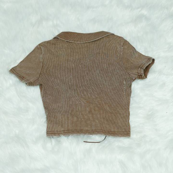 GOTHIC BIND POLO CROP MOCHA BROWN - Image 3