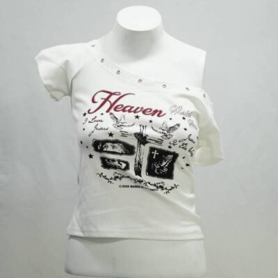 Grommet-Neck Sacred Graphic Crop