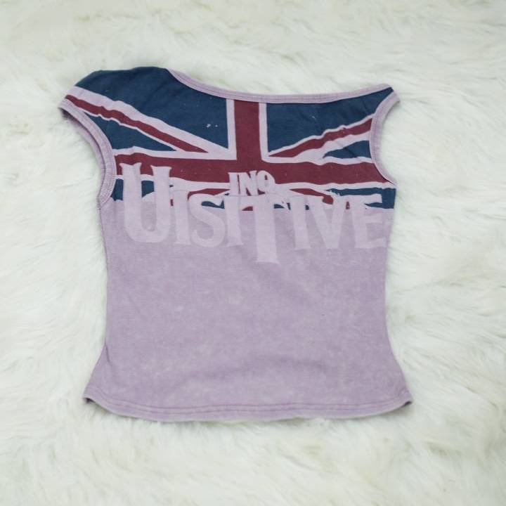 Lavender British Flag "UISITIVE" Sleeveless Top - Image 2