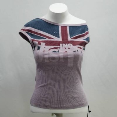 Lavender British Flag "UISITIVE" Sleeveless Top