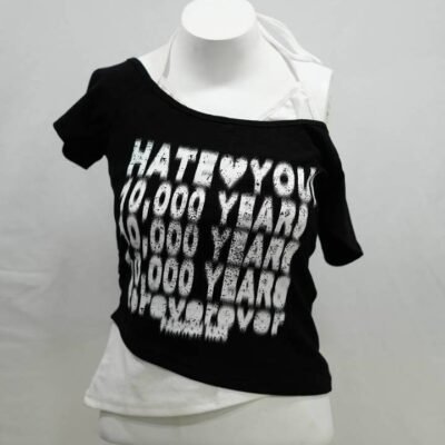 Pitch Black "HATE YOU" Layered Halter Top