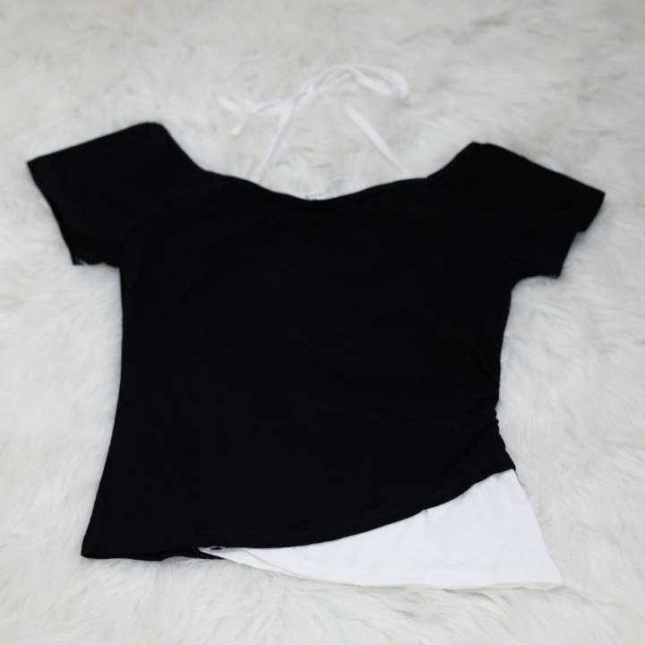 Pitch Black "HATE YOU" Layered Halter Top - Image 3