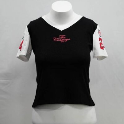 Retro Baseball "The Cuamigo" V-Neck Crop Top