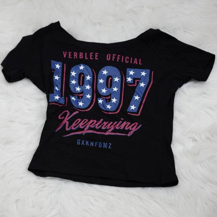 Retro ’97 Rebel Off-Shoulder Crop Top - Image 2