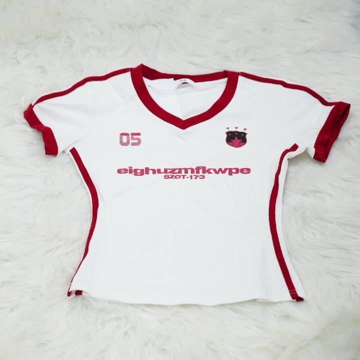 The ’05 Contour Racing Tee in White & Red - Image 2