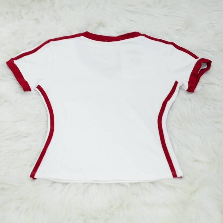 The ’05 Contour Racing Tee in White & Red - Image 3