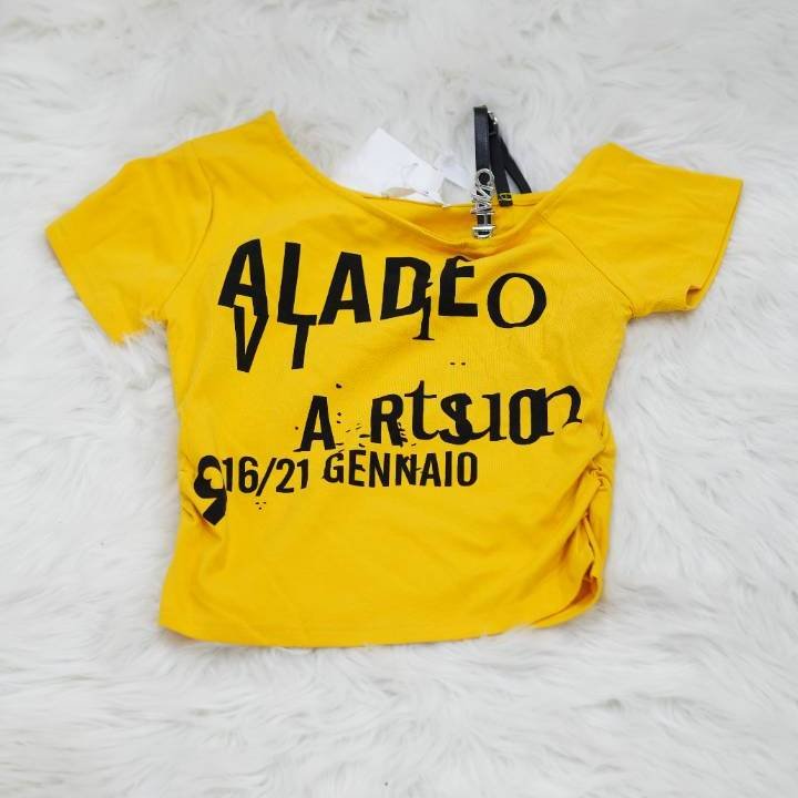 The Deconstructed Typography Tee in Canary - Image 2