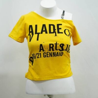 The Deconstructed Typography Tee in Canary