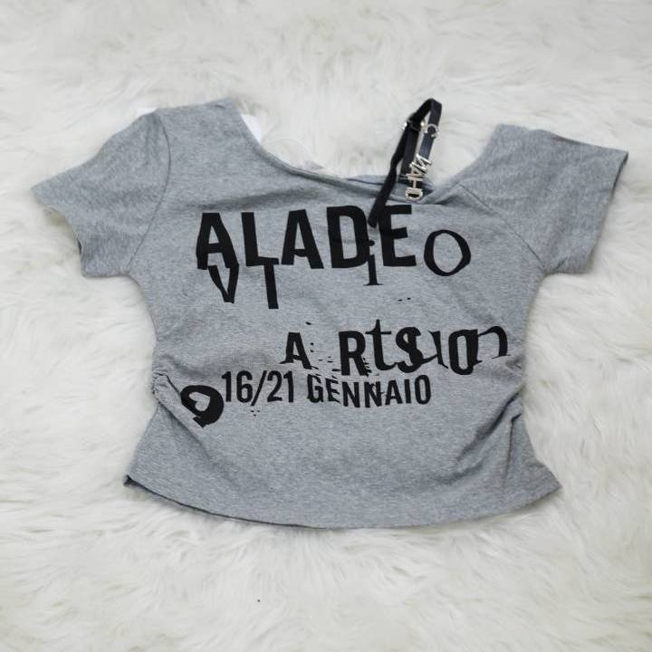 The Deconstructed Typography Tee in Heather Grey - Image 2