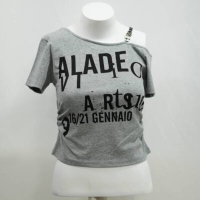 The Deconstructed Typography Tee in Heather Grey