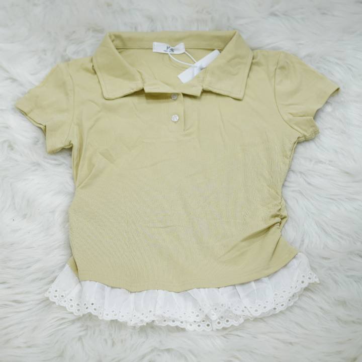 The Eyelet-Hem Polo in Sage - Image 2