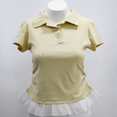 The Eyelet-Hem Polo in Sage