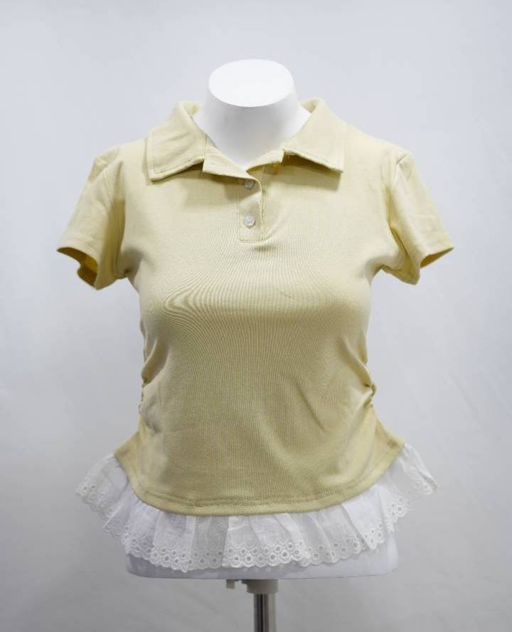 The Eyelet-Hem Polo in Sage