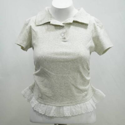 The Heathered Eyelet Polo in Ash